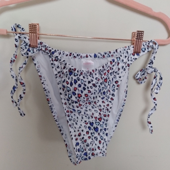 Xhilaration Animal Print Heart Side Tie High Cut Bikini Bottoms Size XL - Picture 2 of 9